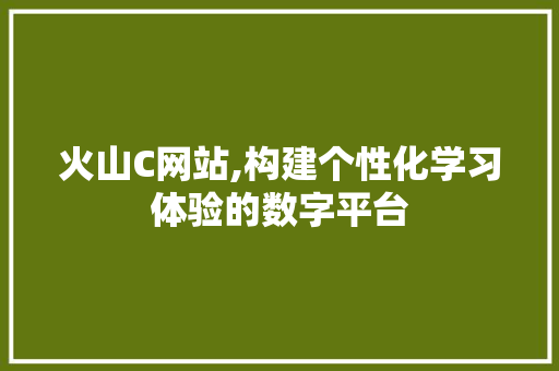 火山C网站,构建个性化学习体验的数字平台