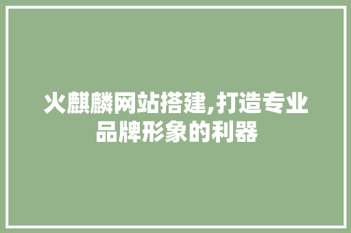 火麒麟网站搭建,打造专业品牌形象的利器