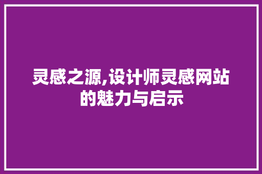 灵感之源,设计师灵感网站的魅力与启示