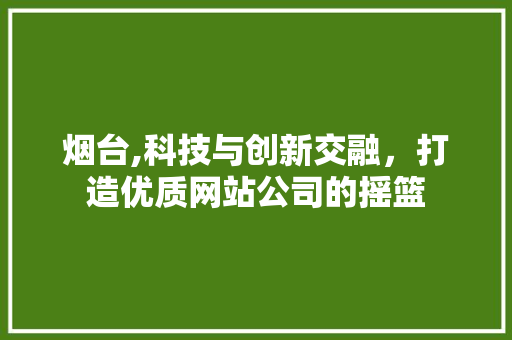 烟台,科技与创新交融，打造优质网站公司的摇篮