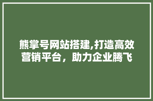 熊掌号网站搭建,打造高效营销平台，助力企业腾飞