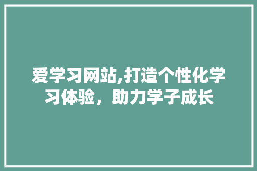 爱学习网站,打造个性化学习体验，助力学子成长