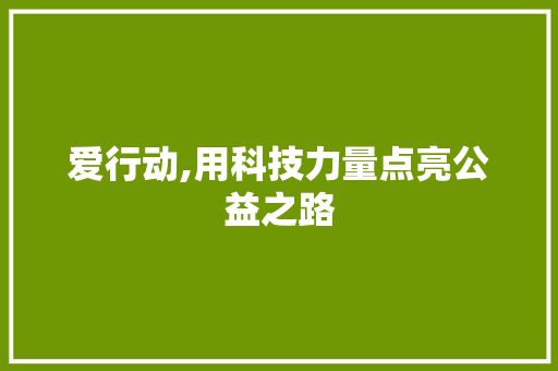 爱行动,用科技力量点亮公益之路 爱行动,用科技力量点亮公益之路 神马SEO