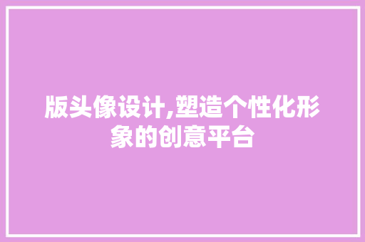 版头像设计,塑造个性化形象的创意平台