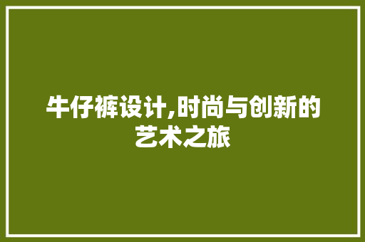 牛仔裤设计,时尚与创新的艺术之旅