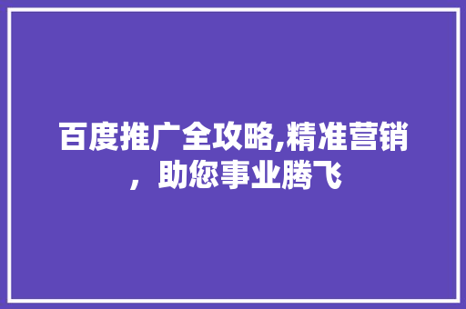 百度推广全攻略,精准营销，助您事业腾飞