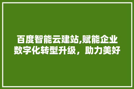 百度智能云建站,赋能企业数字化转型升级，助力美好未来 百度智能云建站,赋能企业数字化转型升级，助力美好未来 SEO关键词