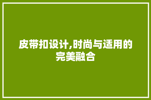 皮带扣设计,时尚与适用的完美融合 皮带扣设计,时尚与适用的完美融合 SEO关键词