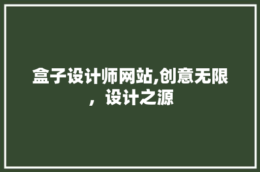 盒子设计师网站,创意无限，设计之源