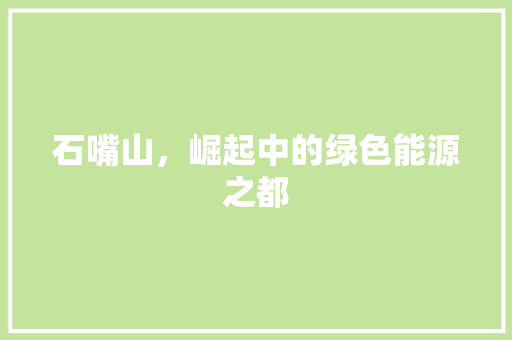 石嘴山，崛起中的绿色能源之都 石嘴山，崛起中的绿色能源之都 百度SEO
