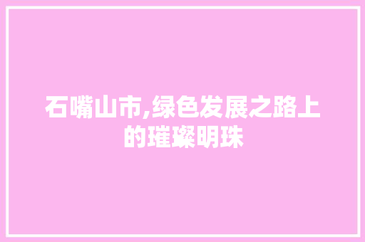 石嘴山市,绿色发展之路上的璀璨明珠 石嘴山市,绿色发展之路上的璀璨明珠 百度SEO
