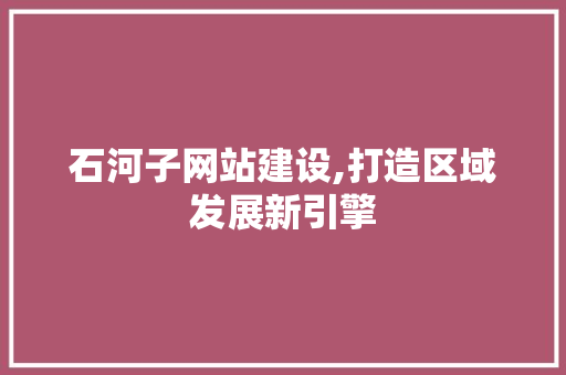 石河子网站建设,打造区域发展新引擎