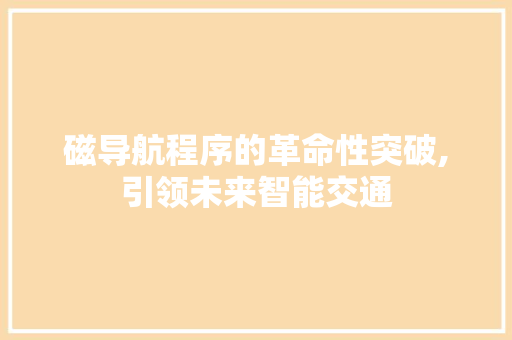磁导航程序的革命性突破,引领未来智能交通
