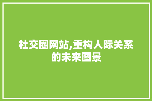 社交圈网站,重构人际关系的未来图景
