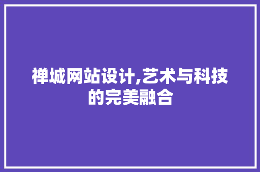 禅城网站设计,艺术与科技的完美融合