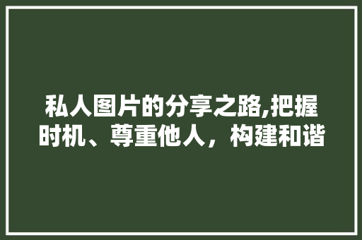 私人图片的分享之路,把握时机、尊重他人，构建和谐社交圈