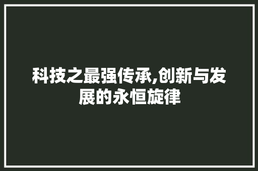 科技之最强传承,创新与发展的永恒旋律
