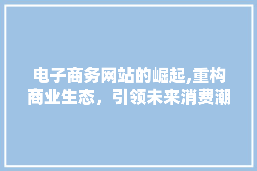 电子商务网站的崛起,重构商业生态，引领未来消费潮流