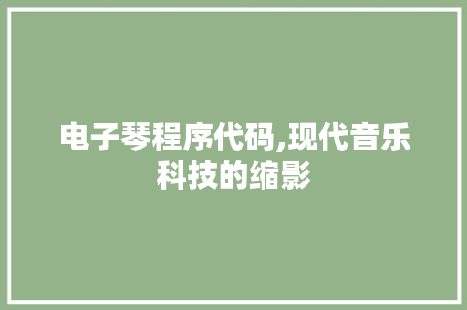 电子琴程序代码,现代音乐科技的缩影