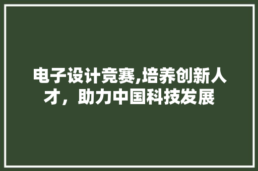 电子设计竞赛,培养创新人才，助力中国科技发展