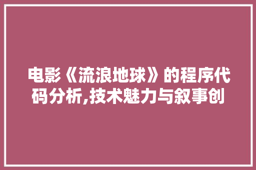 电影《流浪地球》的程序代码分析,技术魅力与叙事创新