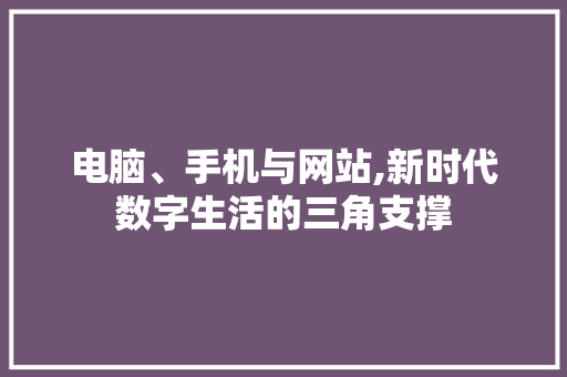 电脑、手机与网站,新时代数字生活的三角支撑