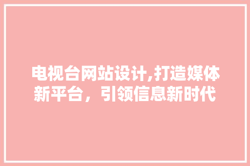 电视台网站设计,打造媒体新平台，引领信息新时代