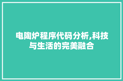 电陶炉程序代码分析,科技与生活的完美融合