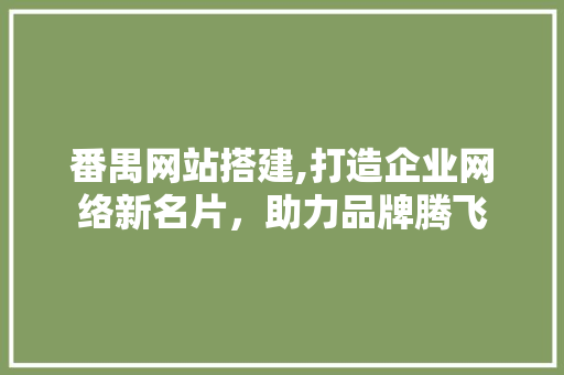 番禺网站搭建,打造企业网络新名片，助力品牌腾飞