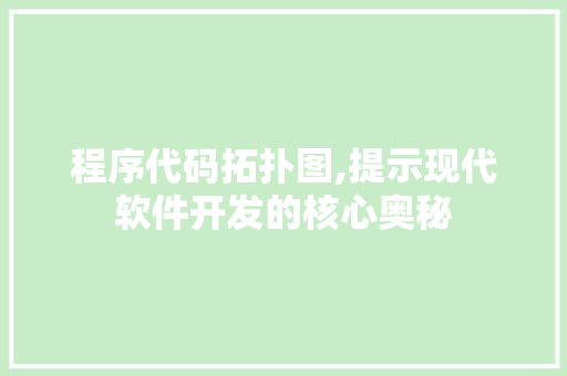 程序代码拓扑图,提示现代软件开发的核心奥秘