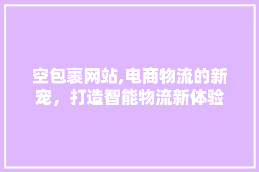 空包裹网站,电商物流的新宠，打造智能物流新体验