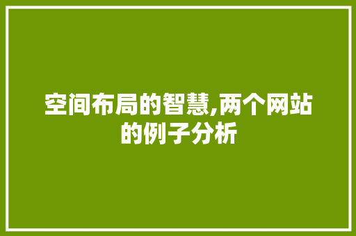 空间布局的智慧,两个网站的例子分析