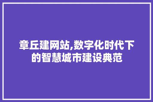 章丘建网站,数字化时代下的智慧城市建设典范