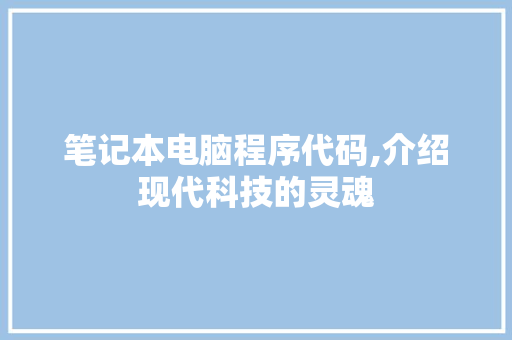 笔记本电脑程序代码,介绍现代科技的灵魂