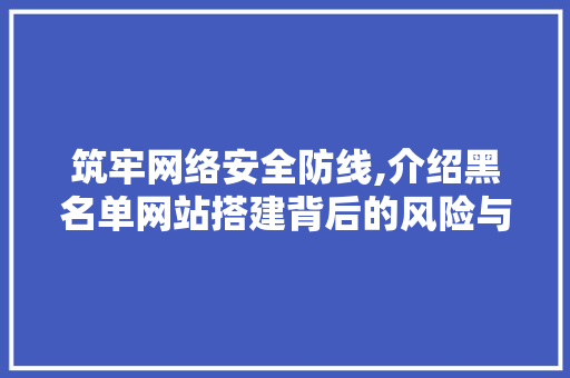 筑牢网络安全防线,介绍黑名单网站搭建背后的风险与应对步骤 筑牢网络安全防线,介绍黑名单网站搭建背后的风险与应对步骤 百度SEO