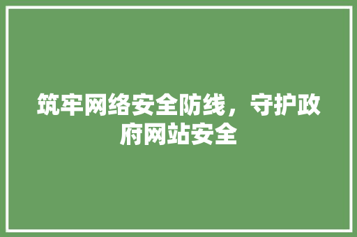 筑牢网络安全防线，守护政府网站安全 筑牢网络安全防线，守护政府网站安全 必应SEO