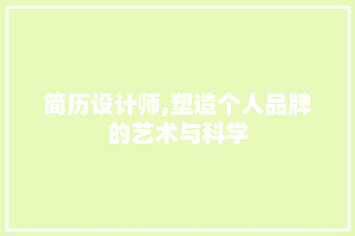 简历设计师,塑造个人品牌的艺术与科学