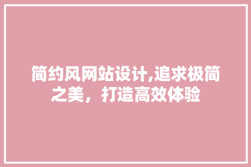 简约风网站设计,追求极简之美，打造高效体验