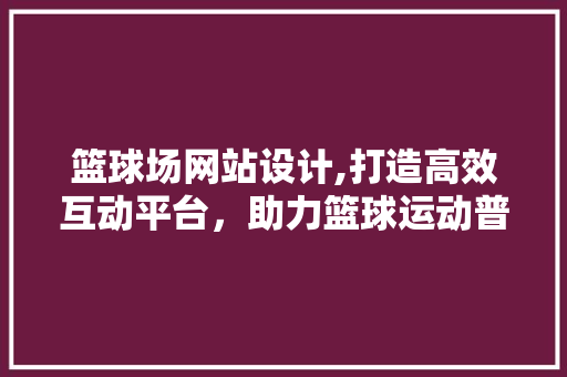 篮球场网站设计,打造高效互动平台，助力篮球运动普及与发展