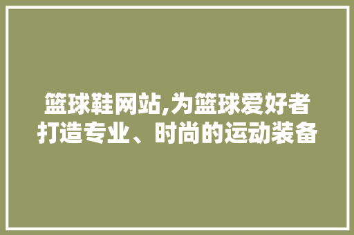篮球鞋网站,为篮球爱好者打造专业、时尚的运动装备购物平台