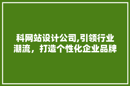 科网站设计公司,引领行业潮流，打造个性化企业品牌形象