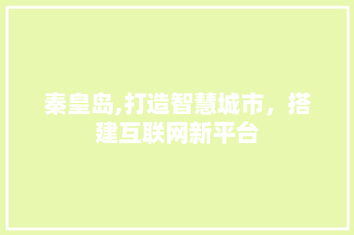 秦皇岛,打造智慧城市，搭建互联网新平台