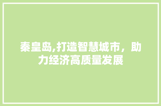 秦皇岛,打造智慧城市，助力经济高质量发展