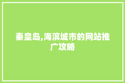 秦皇岛,海滨城市的网站推广攻略
