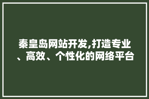 秦皇岛网站开发,打造专业、高效、个性化的网络平台