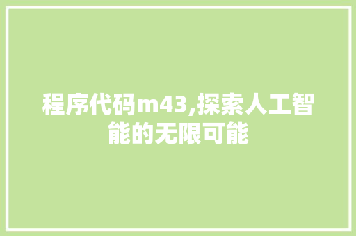 程序代码m43,探索人工智能的无限可能