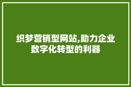 织梦营销型网站,助力企业数字化转型的利器
