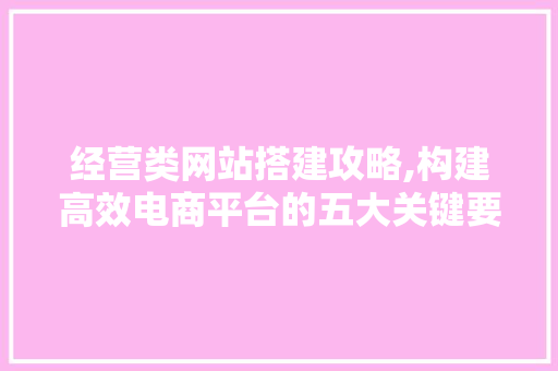 经营类网站搭建攻略,构建高效电商平台的五大关键要素 经营类网站搭建攻略,构建高效电商平台的五大关键要素 搜狗SEO