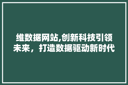 维数据网站,创新科技引领未来，打造数据驱动新时代 维数据网站,创新科技引领未来，打造数据驱动新时代 必应SEO