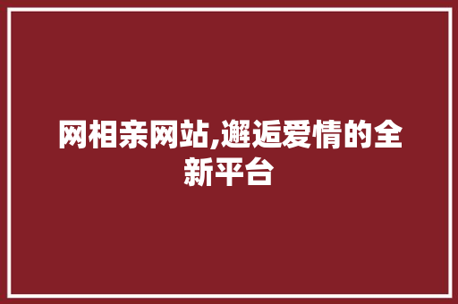 网相亲网站,邂逅爱情的全新平台